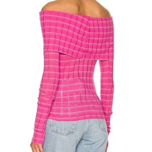 Free People Snowbunny Off the Shoulder Ribbed long sleeve top
